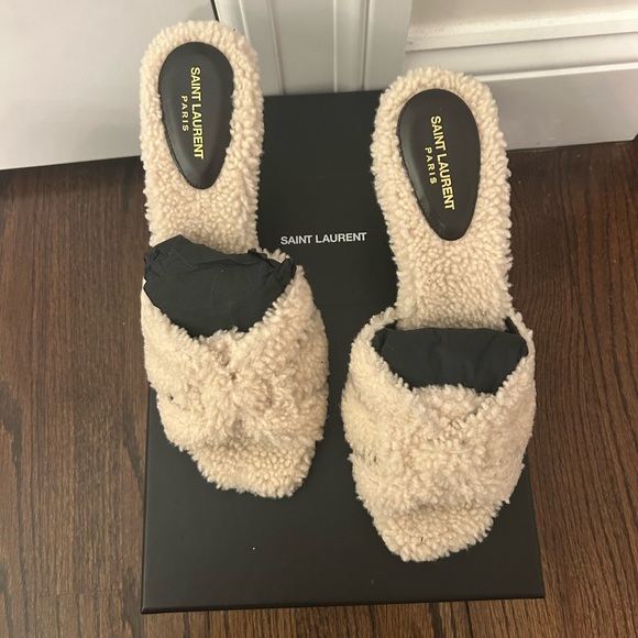 Saint Laurent Shearling Heel Slide NWT - Picture 6 of 8